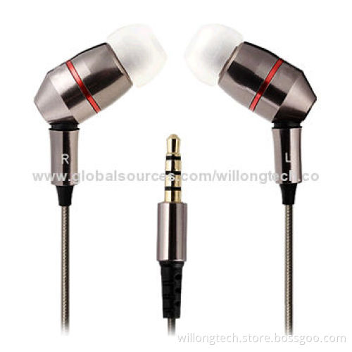 Earphones for iPod/iPad/iPhone with Metal Construction and Digital Stereo Sound